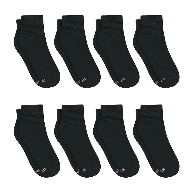 Hanes Cool Comfort Cushion Womens Multi-Pack 8 Pair Quarter Ankle Socks