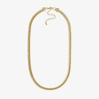 Bold Elements Gold Tone Womens Stainless Steel 18 Inch Cable Chain Necklace