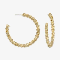 Bold Elements Textured Open Womens 49.8mm Hoop Earrings