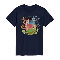 Sleeping Beauty Flora; Fauna And Merryweather Tee Womens Juniors Crew Neck Short Sleeve Regular Fit Graphic T-Shirt