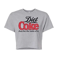 Diet Coke Cropped Tee Womens Juniors Crew Neck Short Sleeve Regular Fit Graphic T-Shirt
