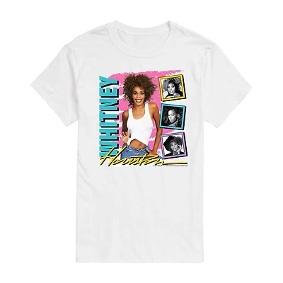Whitney Houston Tee Womens Juniors Crew Neck Short Sleeve Regular Fit Graphic T-Shirt