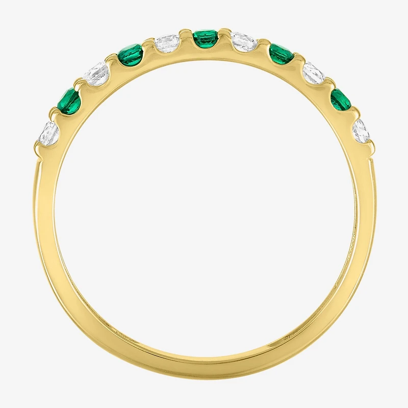 Womens Lab Created Gemstone 10K Gold Band