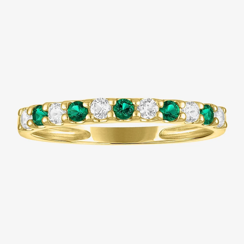 Womens Lab Created Gemstone 10K Gold Band