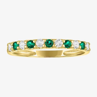 Womens Lab Created Gemstone 10K Gold Band