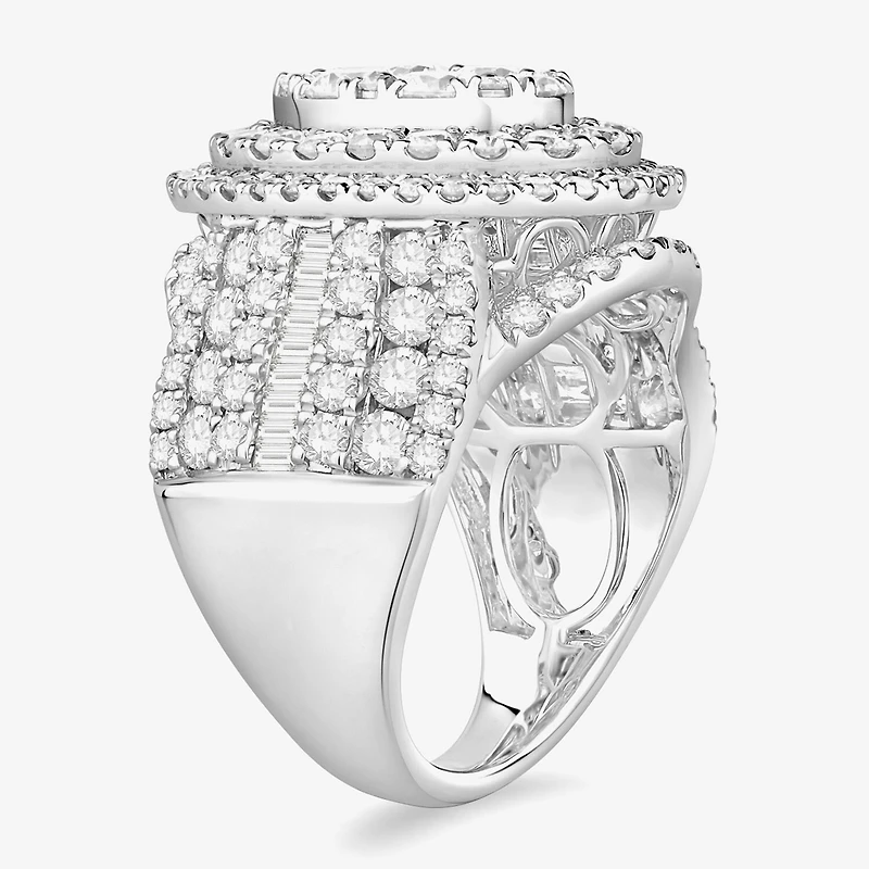 Womens 4 CT. T.W. Natural White Diamond 10K Gold Oval Halo Engagement Ring