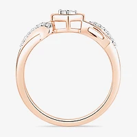Promise My Love Womens 1/10 CT. T.W. Natural White Diamond 10K Gold Heart Ring