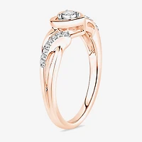 Promise My Love Womens 1/10 CT. T.W. Natural White Diamond 10K Gold Heart Ring
