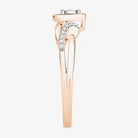 Promise My Love Womens 1/10 CT. T.W. Natural White Diamond 10K Gold Heart Ring