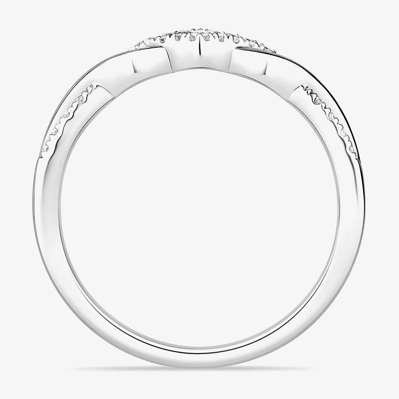 1/10 CT.T.W. Natural Diamond 10K or 14K White Gold Wedding Band