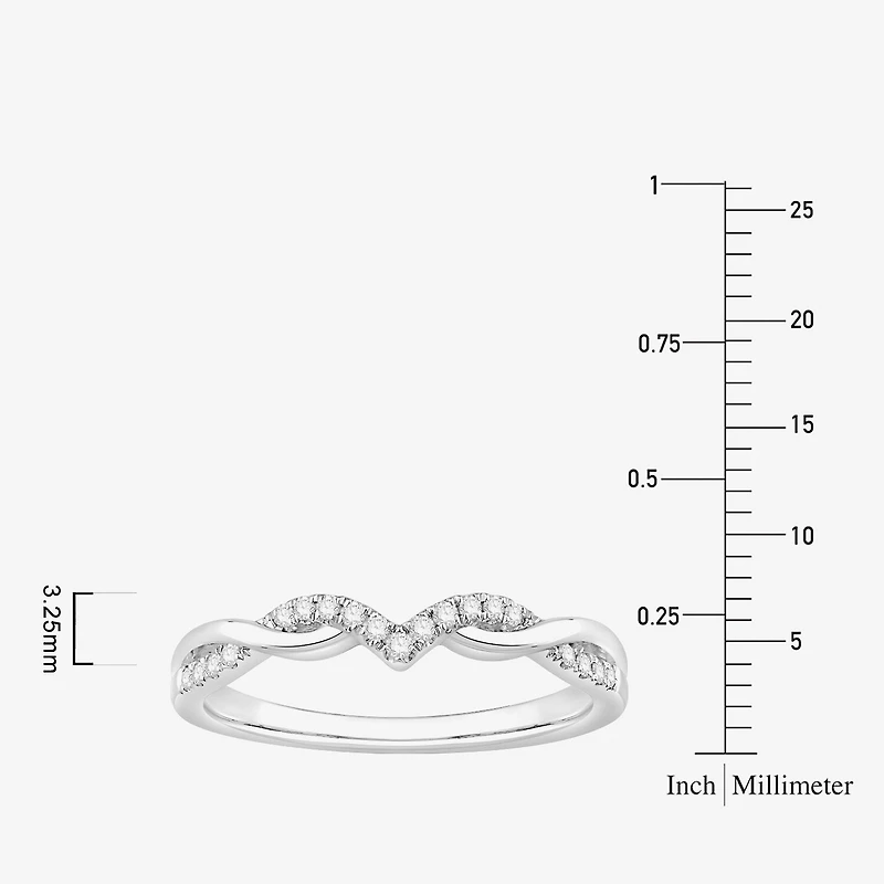 1/10 CT.T.W. Natural Diamond 10K or 14K White Gold Wedding Band
