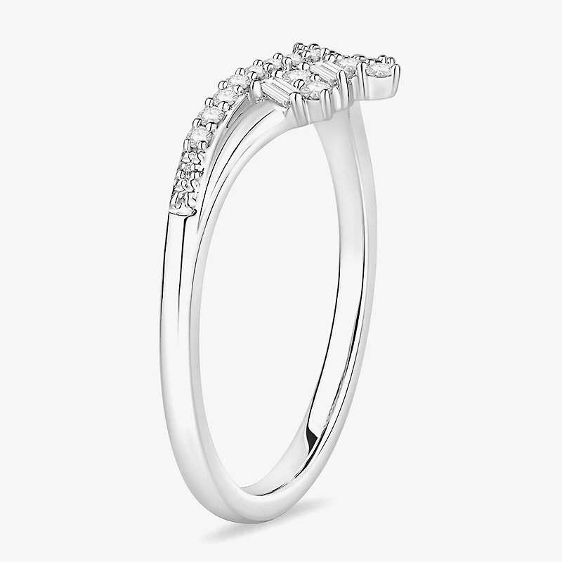 Womens 1/5 CT. Natural White Diamond 10K Gold Wedding Band