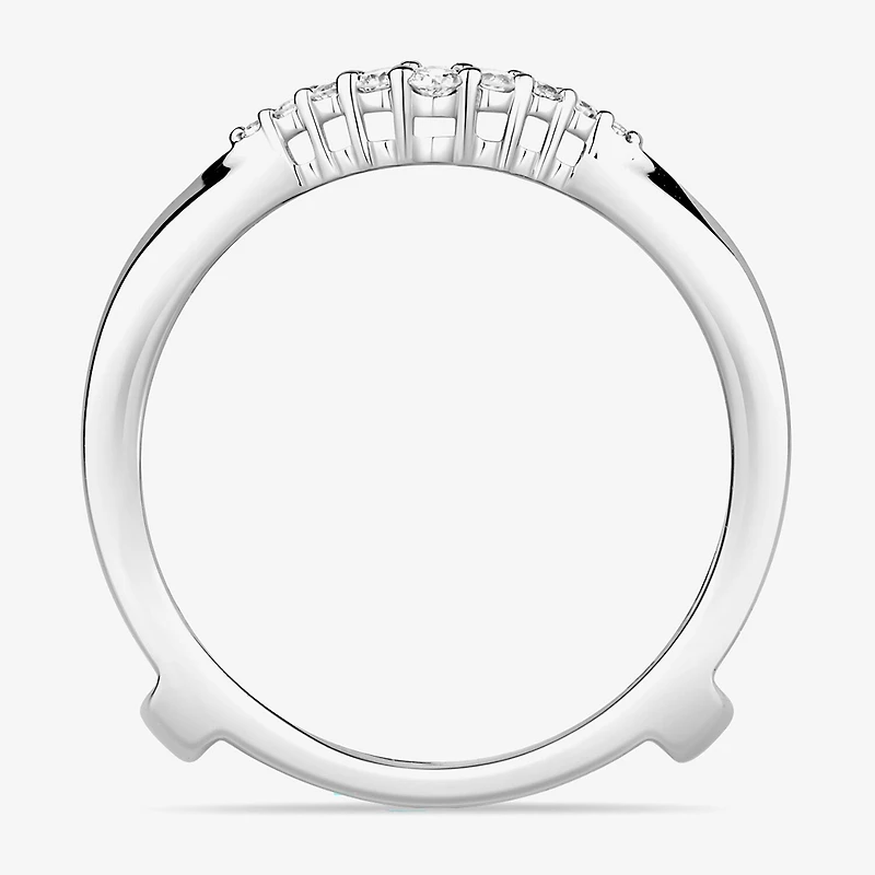 Womens 1/5 CT. Natural White Diamond 10K Gold Wedding Ring Guard