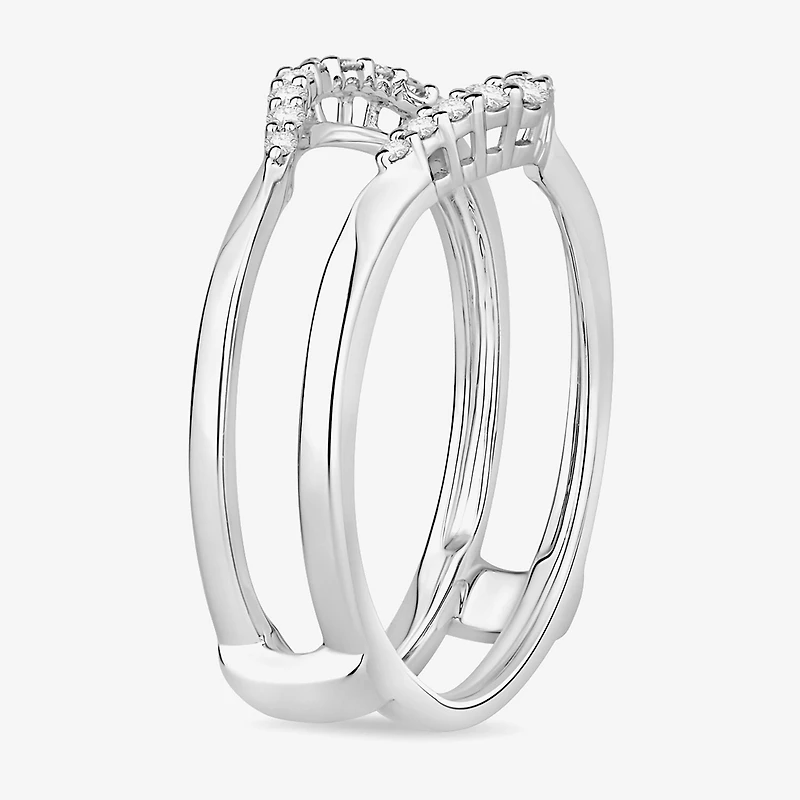 Womens 1/5 CT. Natural White Diamond 10K Gold Wedding Ring Guard