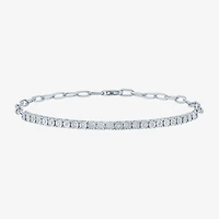 Yes, Please! (G-H / I1-I2) Womens Diamond Accent Lab Grown White Diamond Sterling Silver 18 Inch Tennis Bracelet