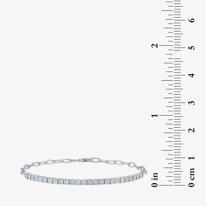 Yes, Please! (G-H / I1-I2) Womens Diamond Accent Lab Grown White Diamond Sterling Silver 18 Inch Tennis Bracelet