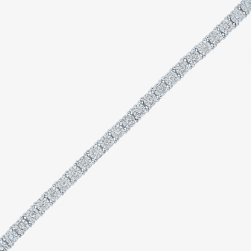 Yes, Please! (G-H / I1-I2) Womens Diamond Accent Lab Grown White Diamond Sterling Silver 18 Inch Tennis Bracelet