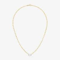 Yes, Please! (G-H / I1-12) Womens Diamond Accent Lab Grown White Diamond 14K Gold Over Silver Paperclip 18 Inch Pendant Necklace