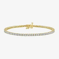 (G-H / I1-I2) Womens 1/2 CT. T.W. Lab Grown White Diamond 14K Gold Over Silver Sterling 7.25 Inch Tennis Bracelet
