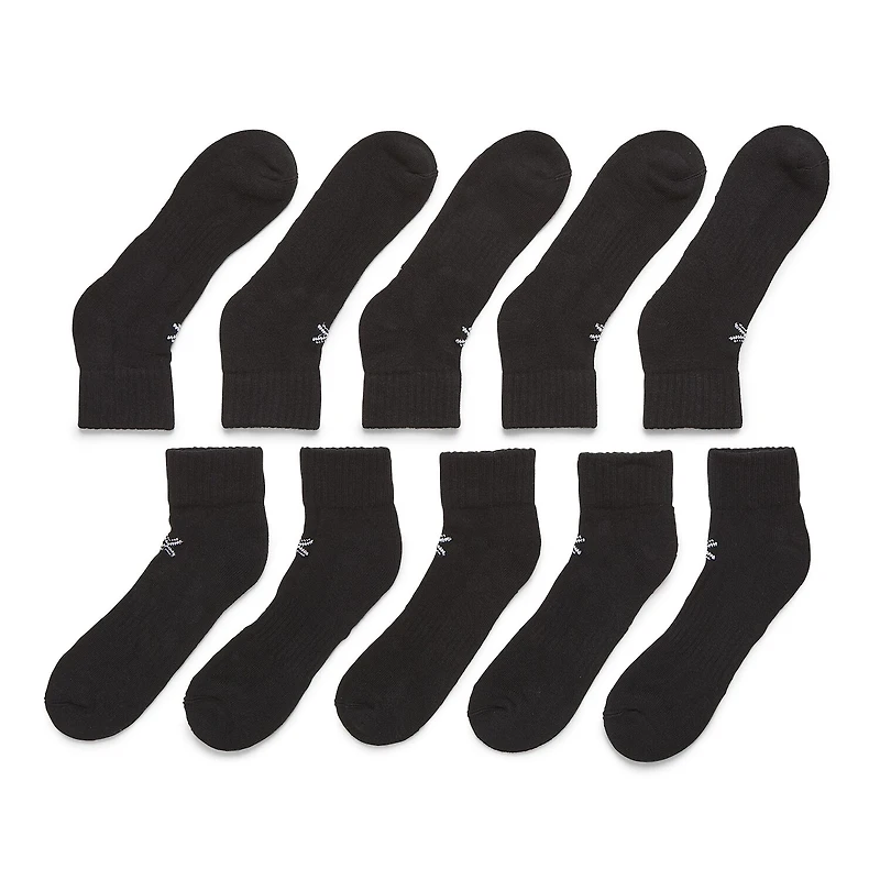 Xersion Quick-Dri Mens 10 Pair Quarter Ankle Socks