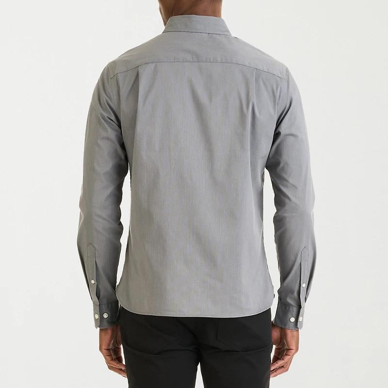 Van Heusen Everyday Defense Stain Shield Mens Long Sleeve Slim Fit Stretch Fabric Button-Down Shirt