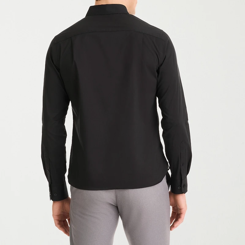 Van Heusen Everyday Defense Stain Shield Mens Long Sleeve Slim Fit STRETCH FABRIC Button-Down Shirt