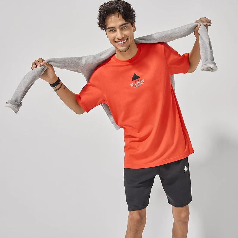 adidas Mens Crew Neck Short Sleeve Regular Fit Graphic T-Shirt
