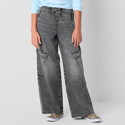 Thereabouts Little & Big Kid Girls Cargo Wide Leg Jean