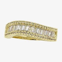 Sparkle Allure Womens 2.5MM Cubic Zirconia 14K Gold Over Brass Eternity Band