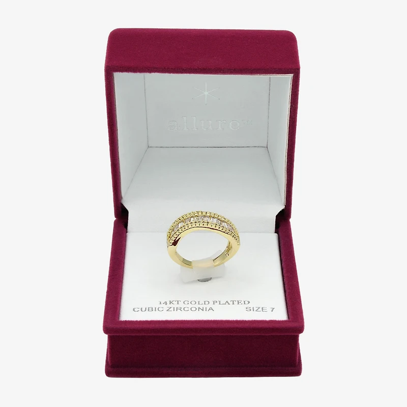 Sparkle Allure Womens 2.5MM Cubic Zirconia 14K Gold Over Brass Eternity Band