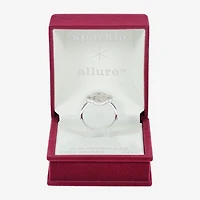 Sparkle Allure Womens Cubic Zirconia Pure Silver Over Brass Clover Cocktail Ring