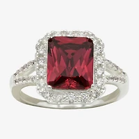 Sparkle Allure Womens Crystal Pure Silver Over Brass Halo Cocktail Ring