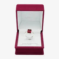 Sparkle Allure Womens Crystal Pure Silver Over Brass Halo Cocktail Ring