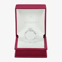 Sparkle Allure Womens Crystal Pure Silver Over Brass Marquise Engagement Ring