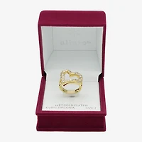 Sparkle Allure Womens 3MM Cubic Zirconia 14K Gold Over Brass Heart Band