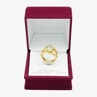 Sparkle Allure Womens Cubic Zirconia 14K Gold Over Brass Round Cocktail Ring