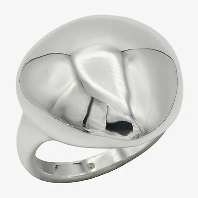 Sparkle Allure Womens Pure Silver Over Brass Dome Cocktail Ring