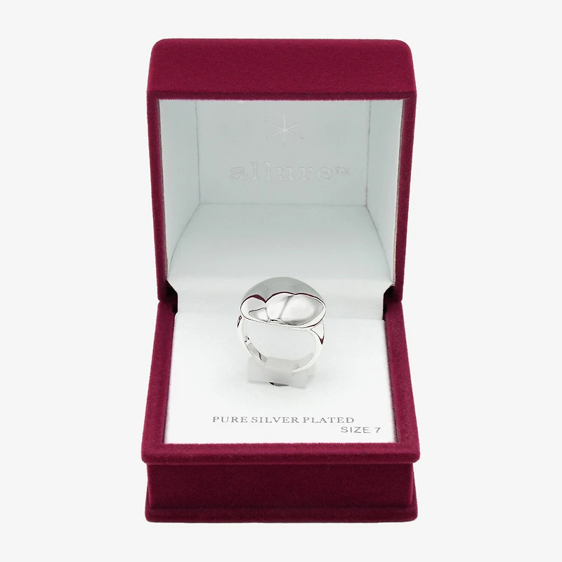 Sparkle Allure Womens Pure Silver Over Brass Dome Cocktail Ring