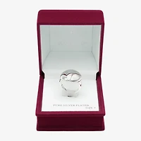 Sparkle Allure Womens Pure Silver Over Brass Dome Cocktail Ring