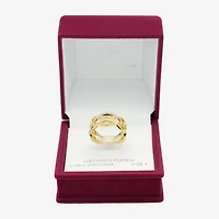 Sparkle Allure Womens 2.5MM Cubic Zirconia 14K Gold Over Brass Bypass  Band