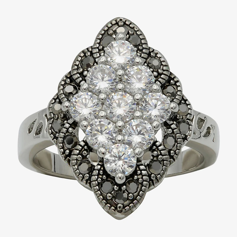 Sparkle Allure Womens Cubic Zirconia Pure Silver Over Brass Cocktail Ring