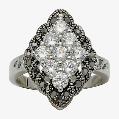 Sparkle Allure Womens Cubic Zirconia Pure Silver Over Brass Cocktail Ring
