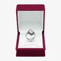 Sparkle Allure Womens Cubic Zirconia Pure Silver Over Brass Cocktail Ring