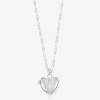 Sparkle Allure Initial Womens Cubic Zirconia Pure Silver Over Brass 18 Inch Locket Necklace