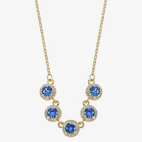 Sparkle Allure Womens 14K Gold Over Brass 18 Inch Collar Necklace