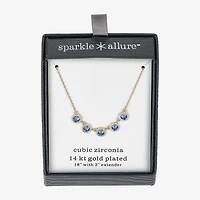 Sparkle Allure Womens 14K Gold Over Brass 18 Inch Collar Necklace