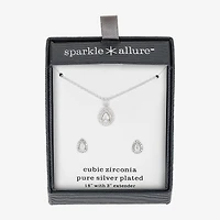Sparkle Allure Womens Crystal Pure Silver Over Brass 3-pc. Jewelry Set