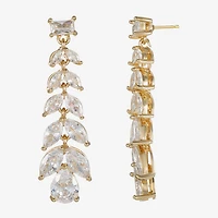 Sparkle Allure Womens Cubic Zirconia 14K Gold Over Brass Chandelier Earrings