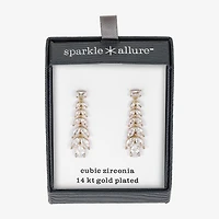 Sparkle Allure Womens Cubic Zirconia 14K Gold Over Brass Chandelier Earrings