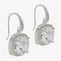 Sparkle Allure Womens Cubic Zirconia Pure Silver Over Brass Cushion Drop Earrings